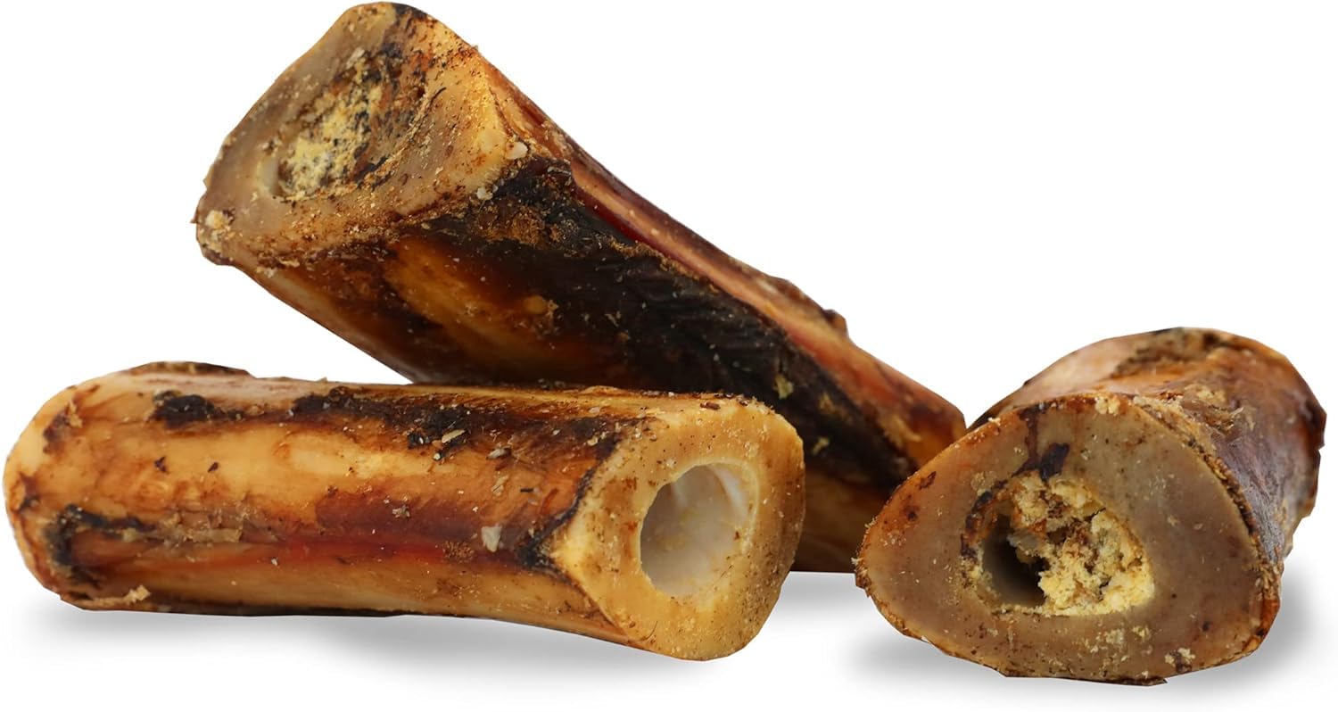 Buffalo Marrow Bones Dog Chews Treats for Aggressive Chewers Long Lasting Rawhide Free Premium Slow Roasted 3 Pack