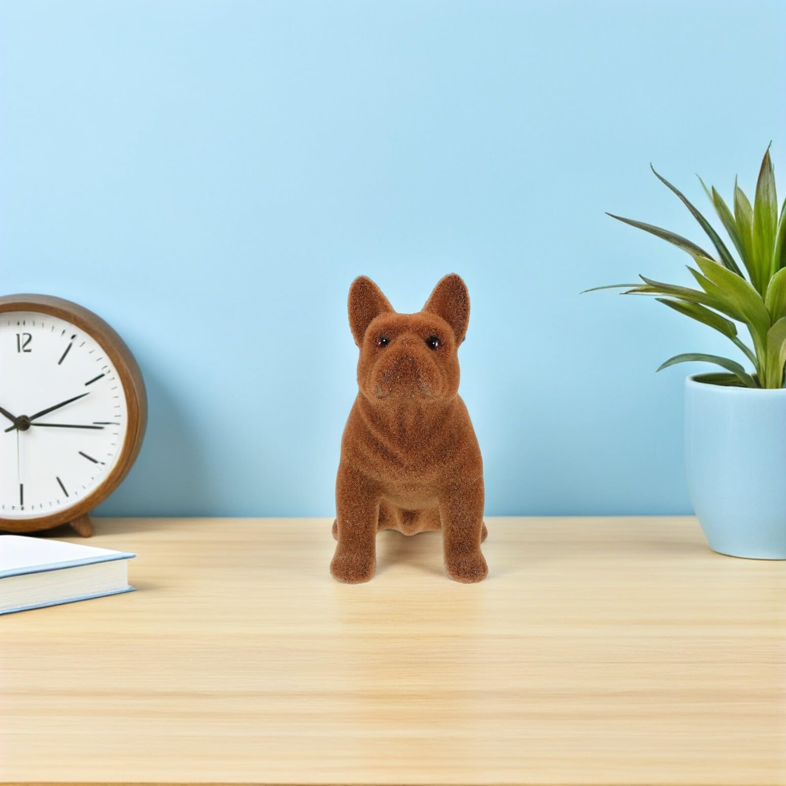 Statuetta di Cane in Resina Floccata, Design Realistico | Decorazione Versatile per Casa e Camere da Letto, Riproduzione Simulata Aspetto Artigianale e Ingombro Ridotto