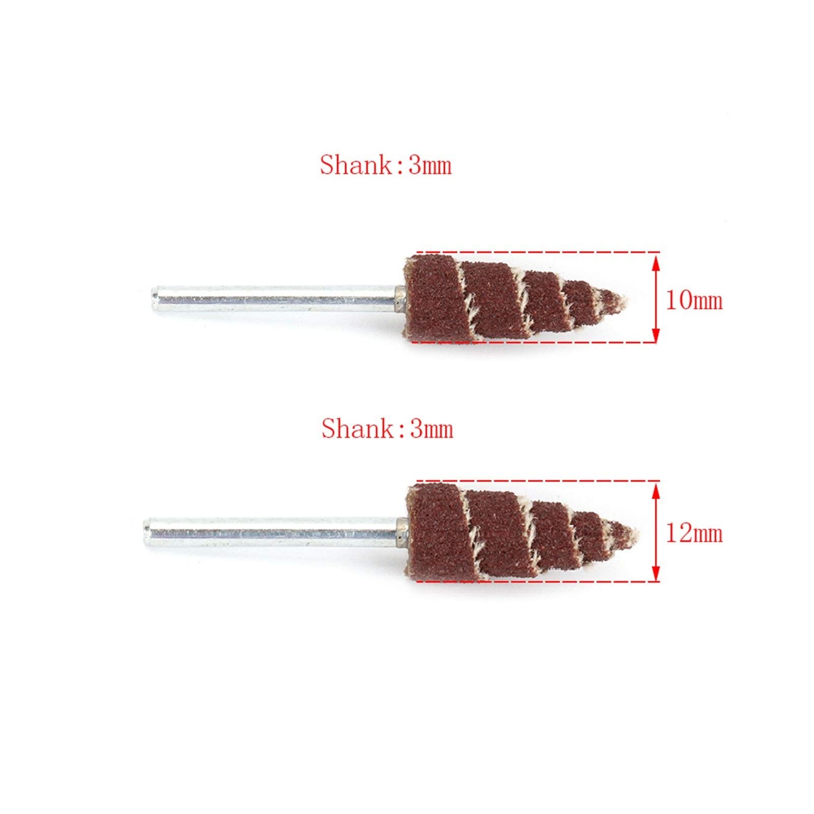 Meule, Tête de Meulage À Lamelles D'Ébavurage Conique de 10 Mm, Meule À Tige de 3 Mm, Outil de Meulage de Polissage 80#/100Pcs/10Mm