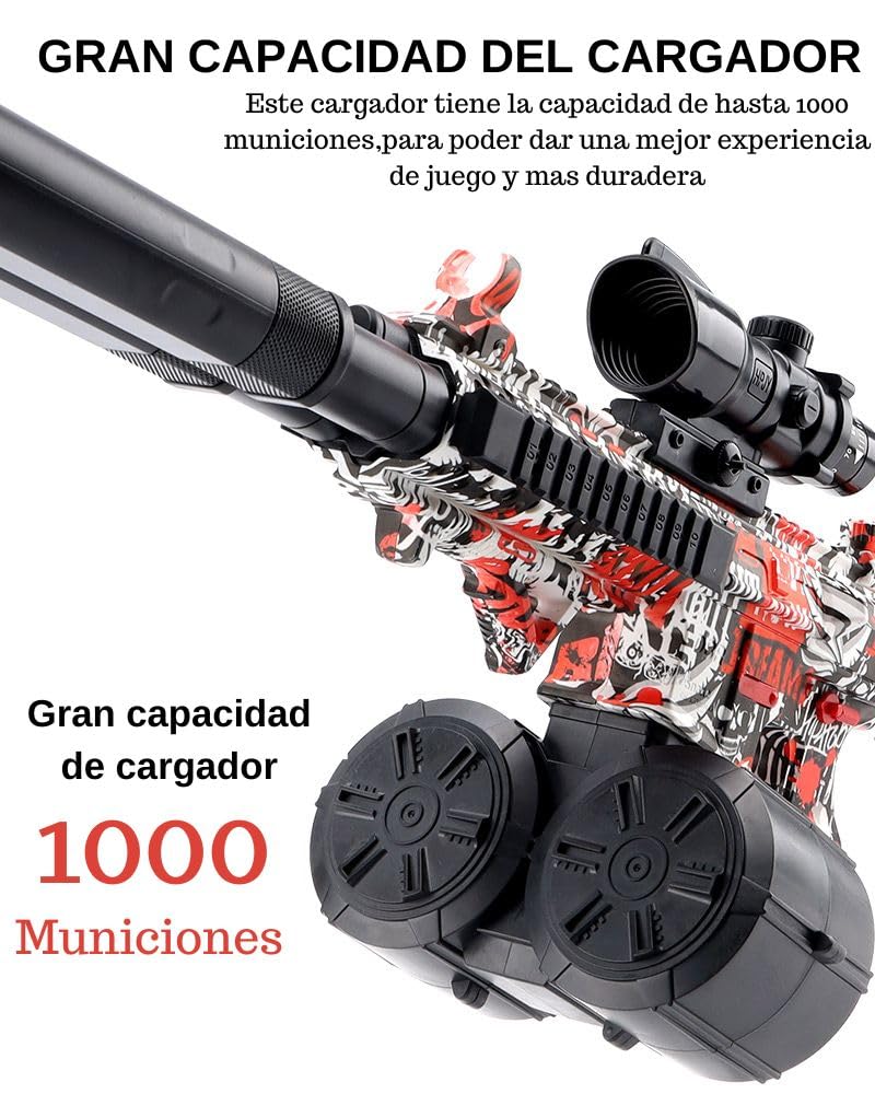 Gel Blaster M4,Pistola de Bolas de Gel Eléctrica,60.000 Balas.Modelo Realistico.Juego Táctico,Disparos y Puntería para Jugar con Amigos.