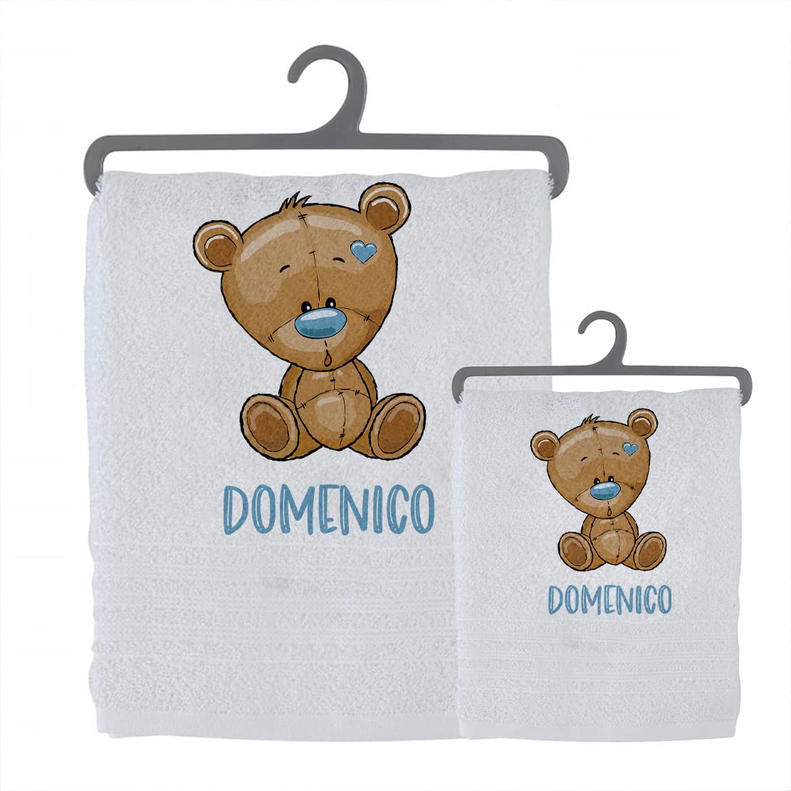 Set Asciugamani Personalizzati Con Nome Per Bambini - Ricamo Divertente, Cotone OEKO-TEX - Foto 2