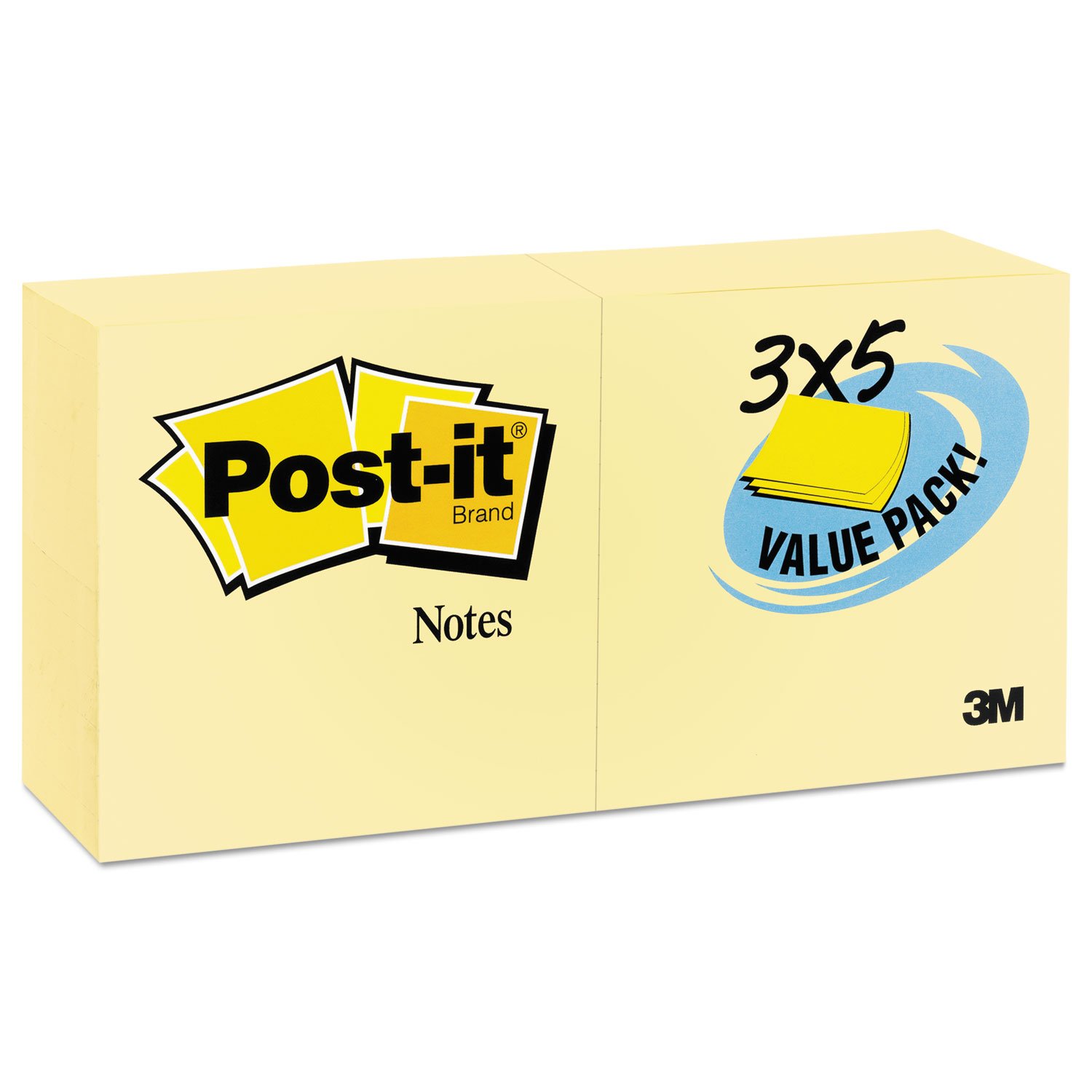 Post-it Pop-up Notes 3x5 in, 24 Pads, America's #1 Favorite Sticky Notes, Canary Yellow, Clean Removal, Recyclable (655-24VAD-B)