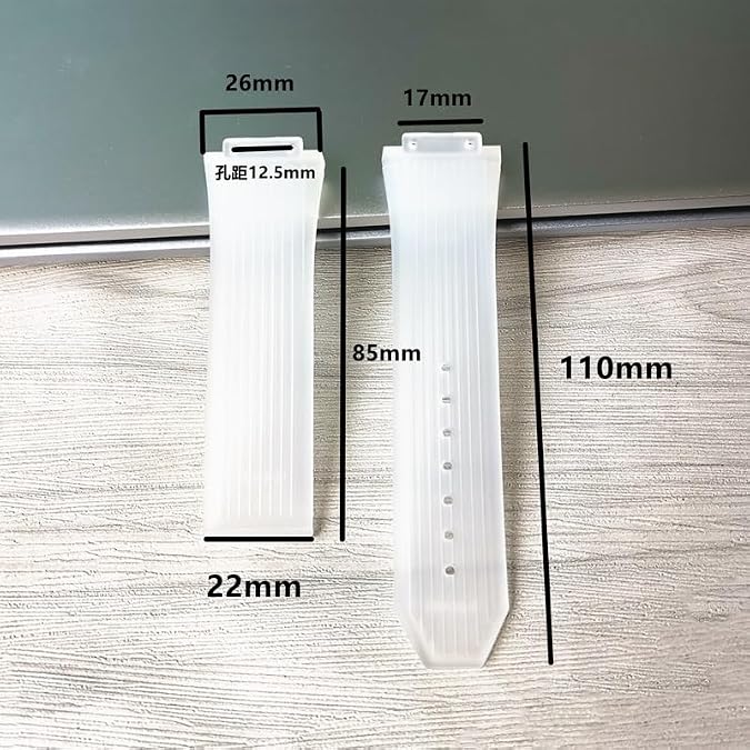 Rubber Watch Band For HUBLOT Big Bang Men's Watch Strap Transparent White braecelet