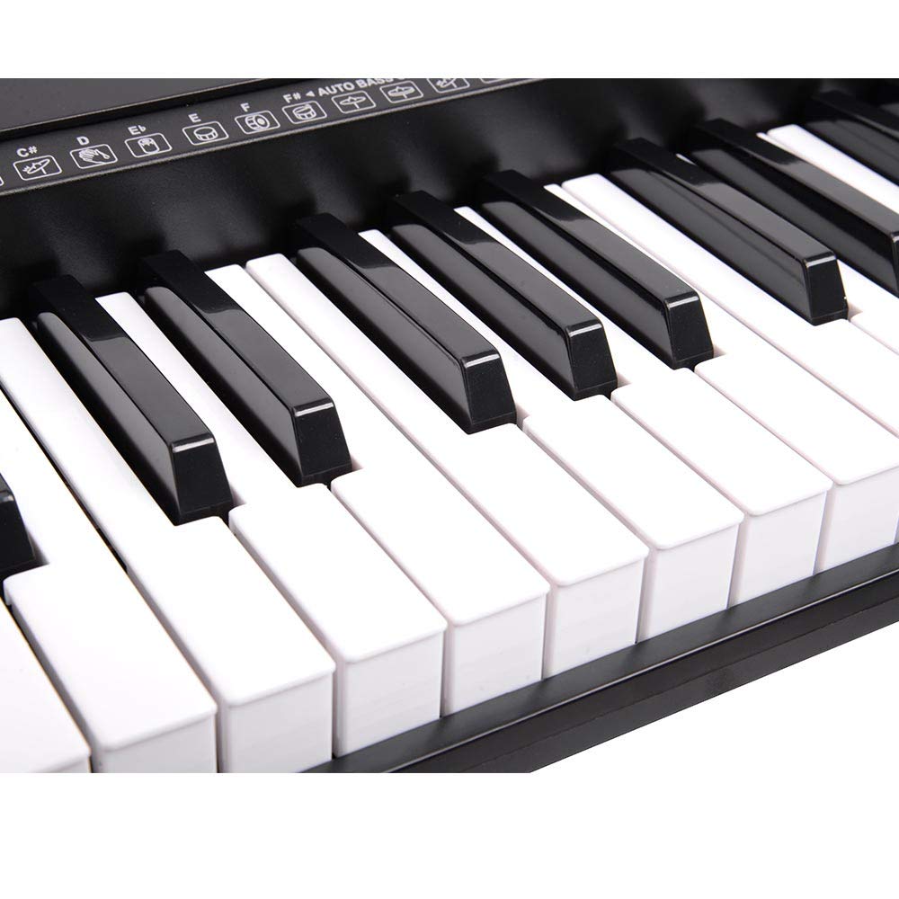 Bakaji Tastiera Musicale Pianola Elettronica 61 Tasti Pianoforte Multifunzione con 255 Ritmi 24 Brani Preimpostati Funzione Percussione Ingresso AUX Leggio Porta Spartito/Tablet e Microfono