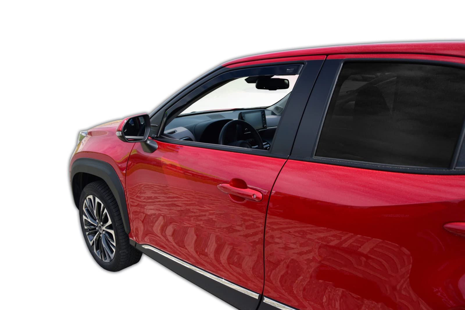 J&J Automotive Heko Déflecteurs d'air et de Vent pour Toyota Yaris Cross Depuis 2021, Lot de 2pcs, Teintés, Avant et Arrière, Aérodynamique