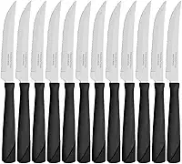 Conjunto de Facas para Churrasco Tramontina New Kolor com Lâminas em Aço Inox e Cabos de Polipropileno Preto 12 Peças