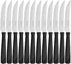 Conjunto de Facas para Churrasco Tramontina New Kolor com Lâminas em Aço Inox e Cabos de Polipropileno Preto 12 Peças