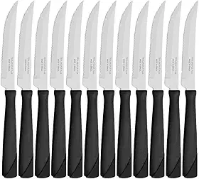 Conjunto de Facas para Churrasco Tramontina New Kolor com Lâminas em Aço Inox e Cabos de Polipropileno Preto 12 Peças