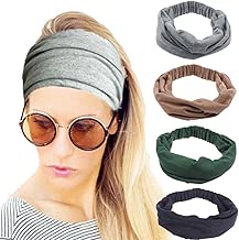 4 Pack Women Headbands Elastic Turban Head Wrap Headband Twisted Hair Band Cute Hair Accessories H1 (4 Color Pack F) - coolthings.us