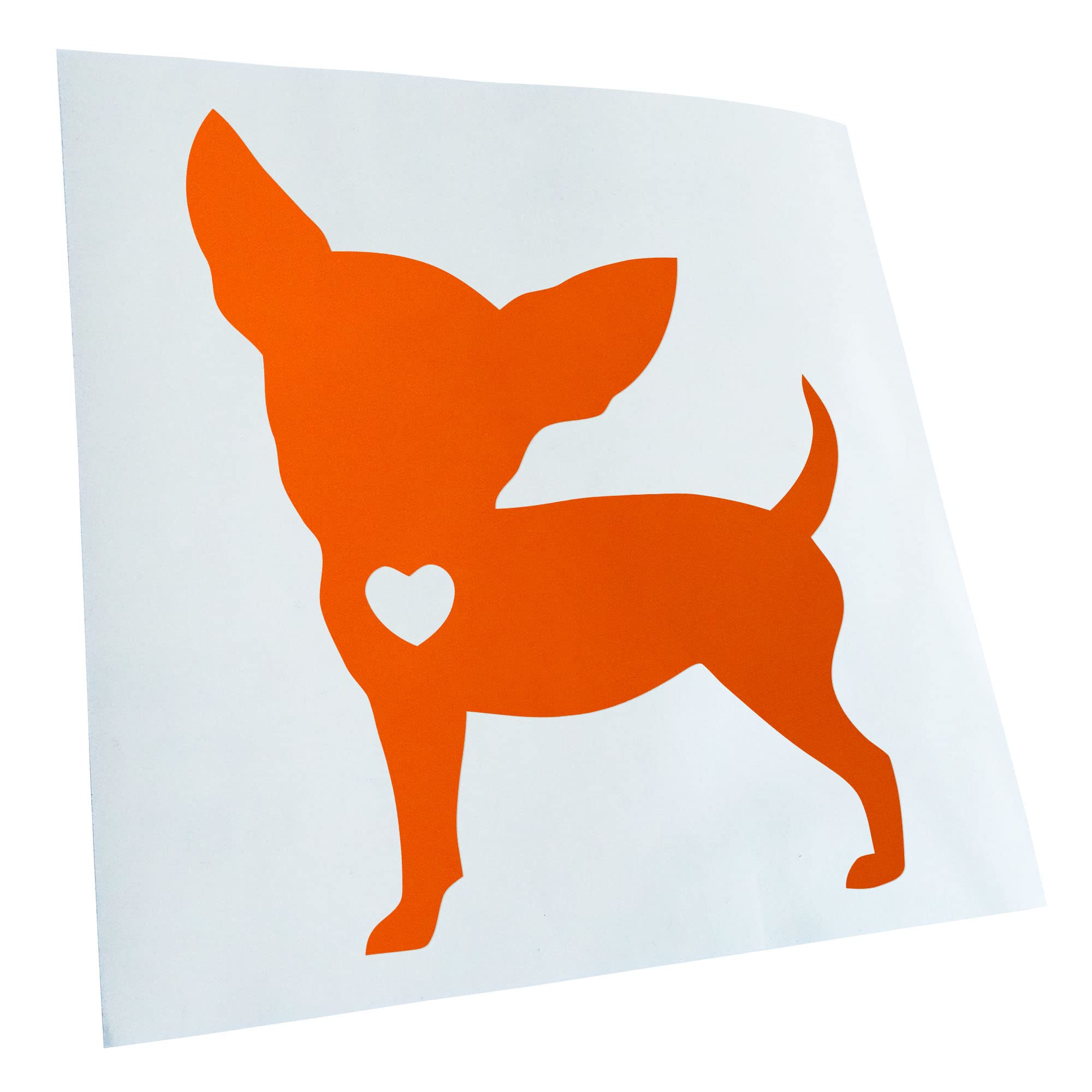 Kiwistar - Car Sticker - Orange - 24 x 20 cm Chihuahua Love Silhouette - Rear Window Car Sticker Weatherproof for Car Truck Moped Truck - Sticker Exterior Self-Adhesive Tuning Accessories for Window