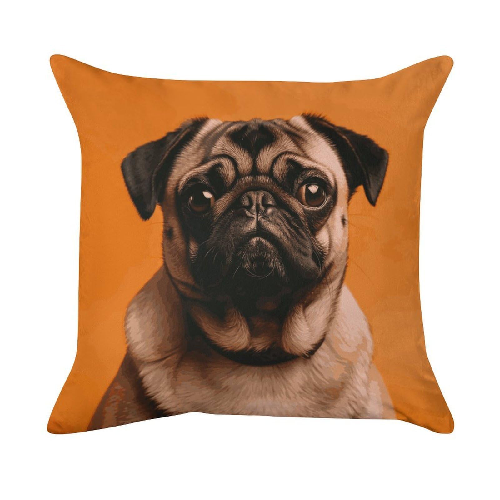 MUSM A Pug Throw Pillow Cover Standard Pillowcases with Invisible Zipper Luxury Cozy Velvet Pillow Shams Ultra Soft Lumbar Pillows Shells Decorative Square Cushion Cases