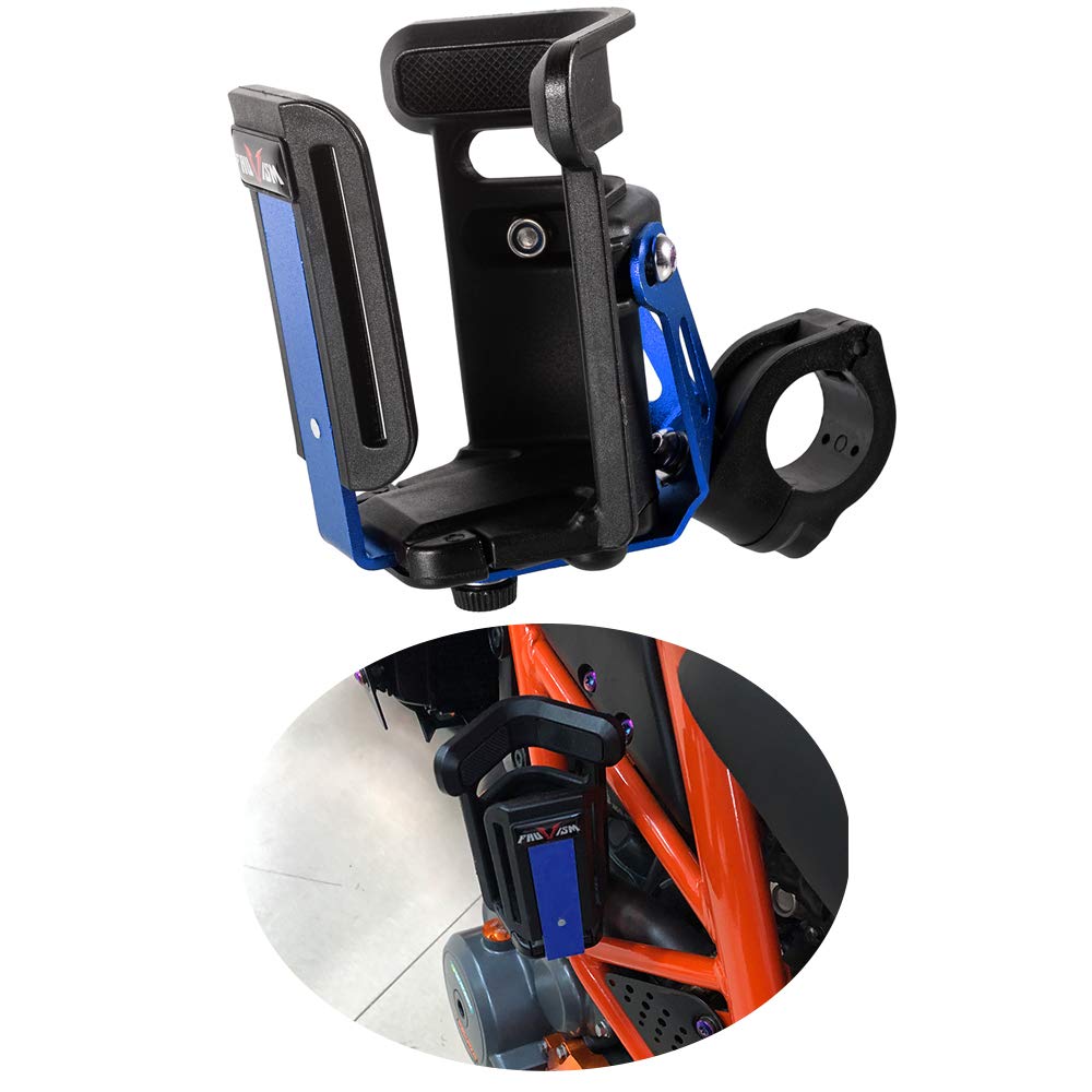 Unviversal Bottle Holder for Motorcycle with 20mm 22mm 25mm 28mm Handlebar Crash Bar Bumper for R1200GS G310GS DL650 Z900 (Blue)