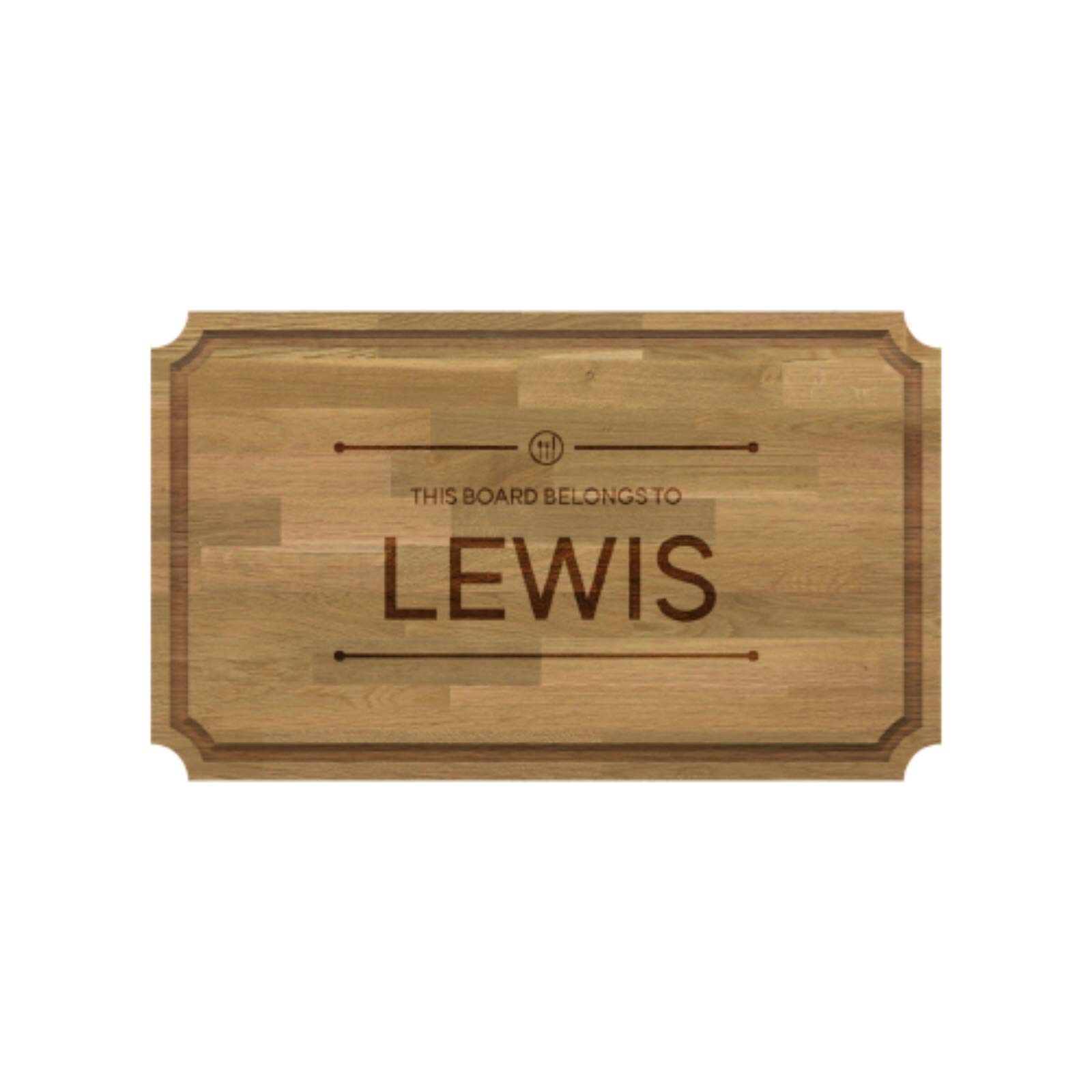 Be-Creative Tabla de cortar grande de madera maciza de roble natural, grabada y personalizada, estilo 6