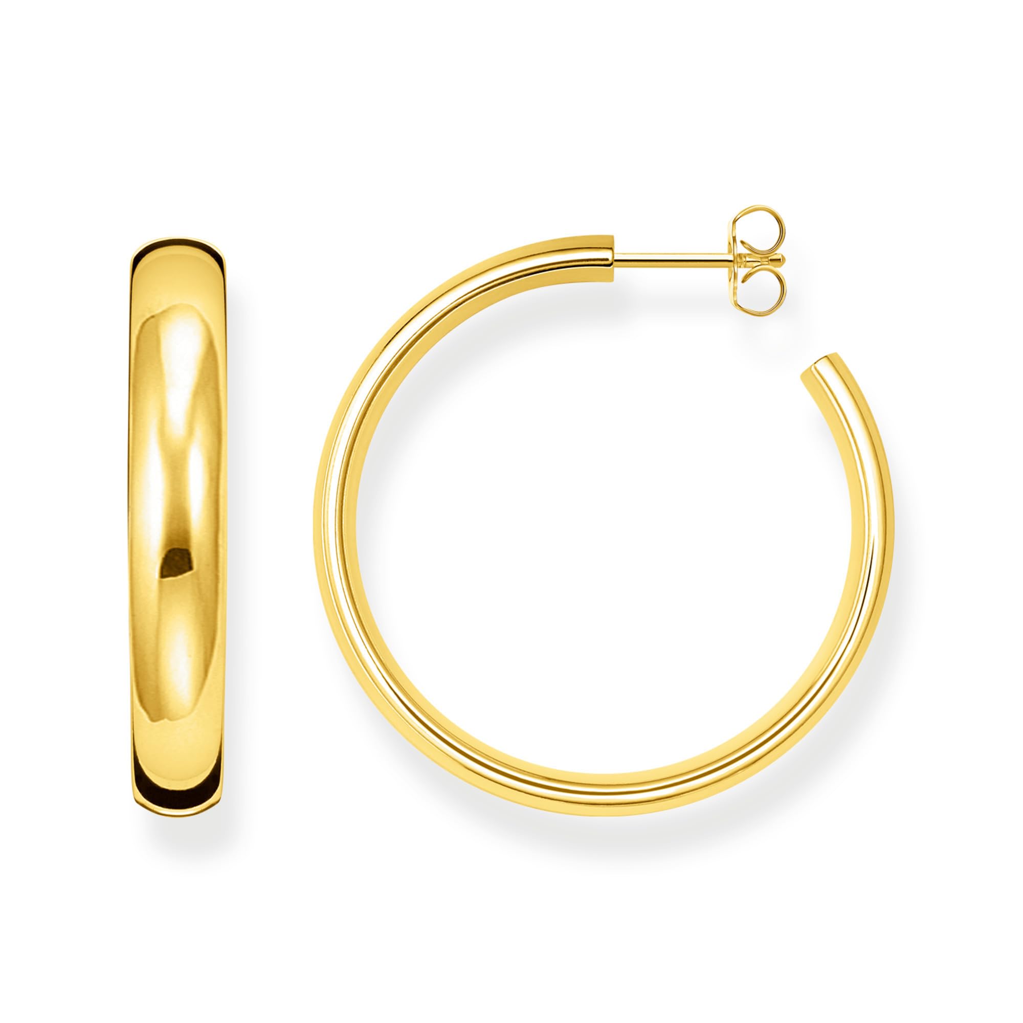 THOMAS SABO Creolen Chunky mittelgroß vergoldet 750 Gelbgold Vergoldung, 925 Sterlingsilber
