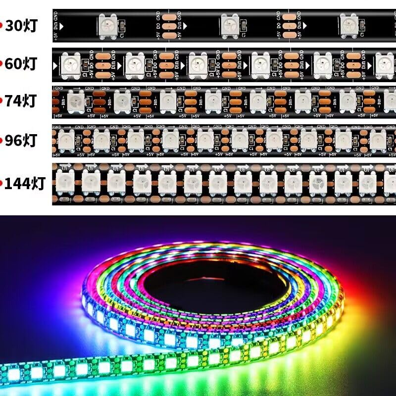 Tira de led direccionable RGB WS2812B DC5V 5M 74 LEDs miniatura 4