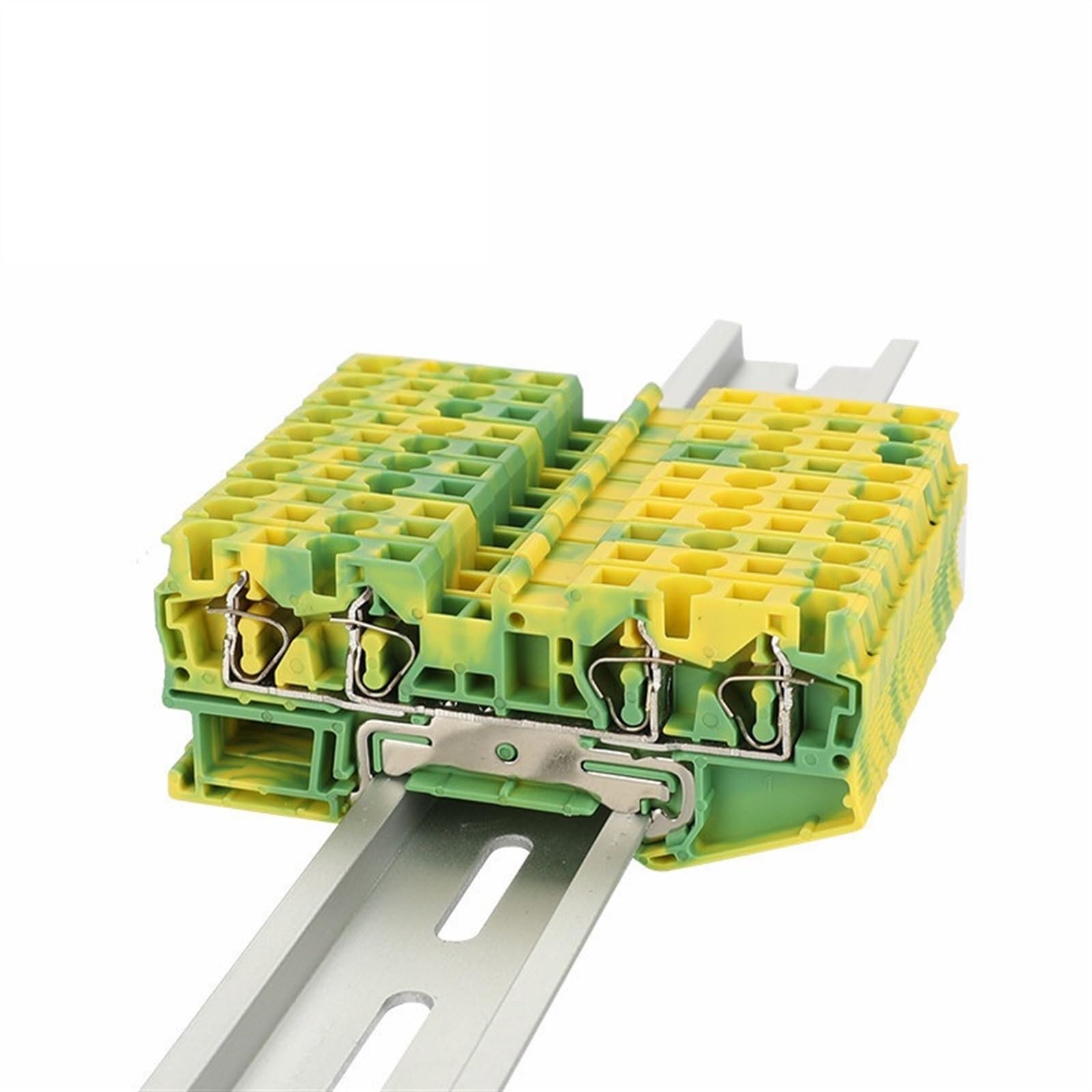 ST4-QU-PE Connettore filo di terra Morsettiera Molla ST 4mm² 2-in/out Messa a terra elettrica su guida Din ST 4-QUATTRO-PE(10 Pcs)