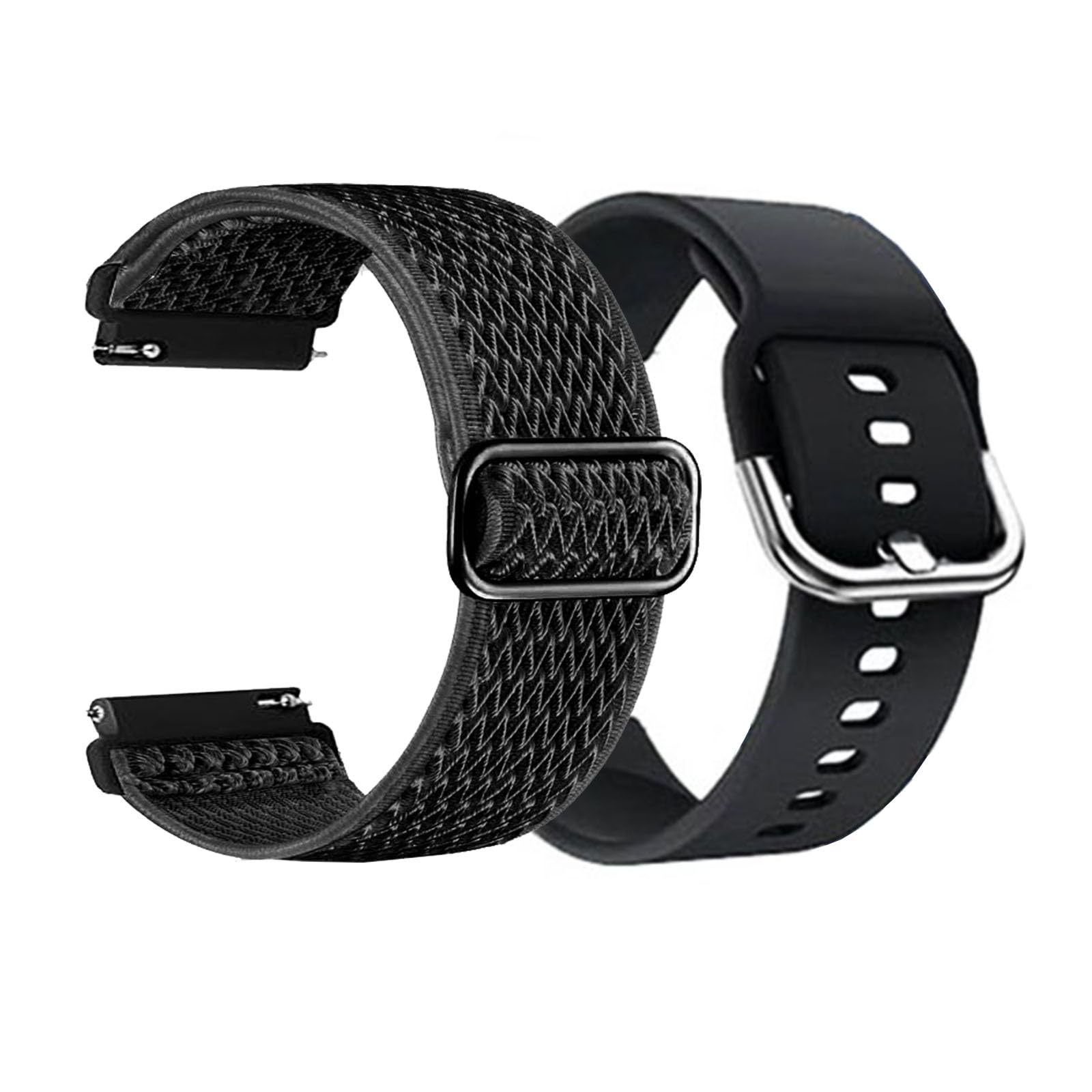 Compatible for CMF by Nothing Watch 3 pro Smart Watch Bands 2-Pack Soft Silicone Stretch Nylon Adjustable Straps