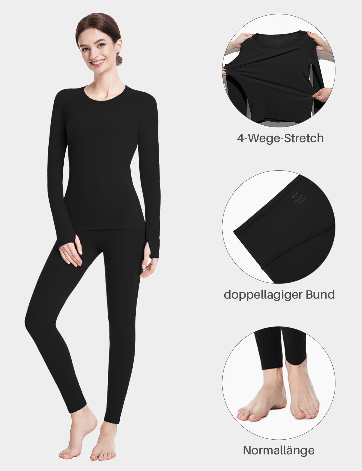 Thermounterwäsche Damen - Micro-Fleece, Leicht, Warm & Ultraweich | Geschenkbox, Atmungsaktiv, Thermooberteil & ThermoLeggings für Winter Alltag und Outdoor (S-XXL)