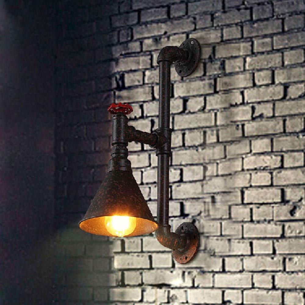 Wall lamp, レトロウォールランプエジソン産業風レストランウォールライトカフェパーソナリティ2ランプ - 装飾レトロ水道管ウ