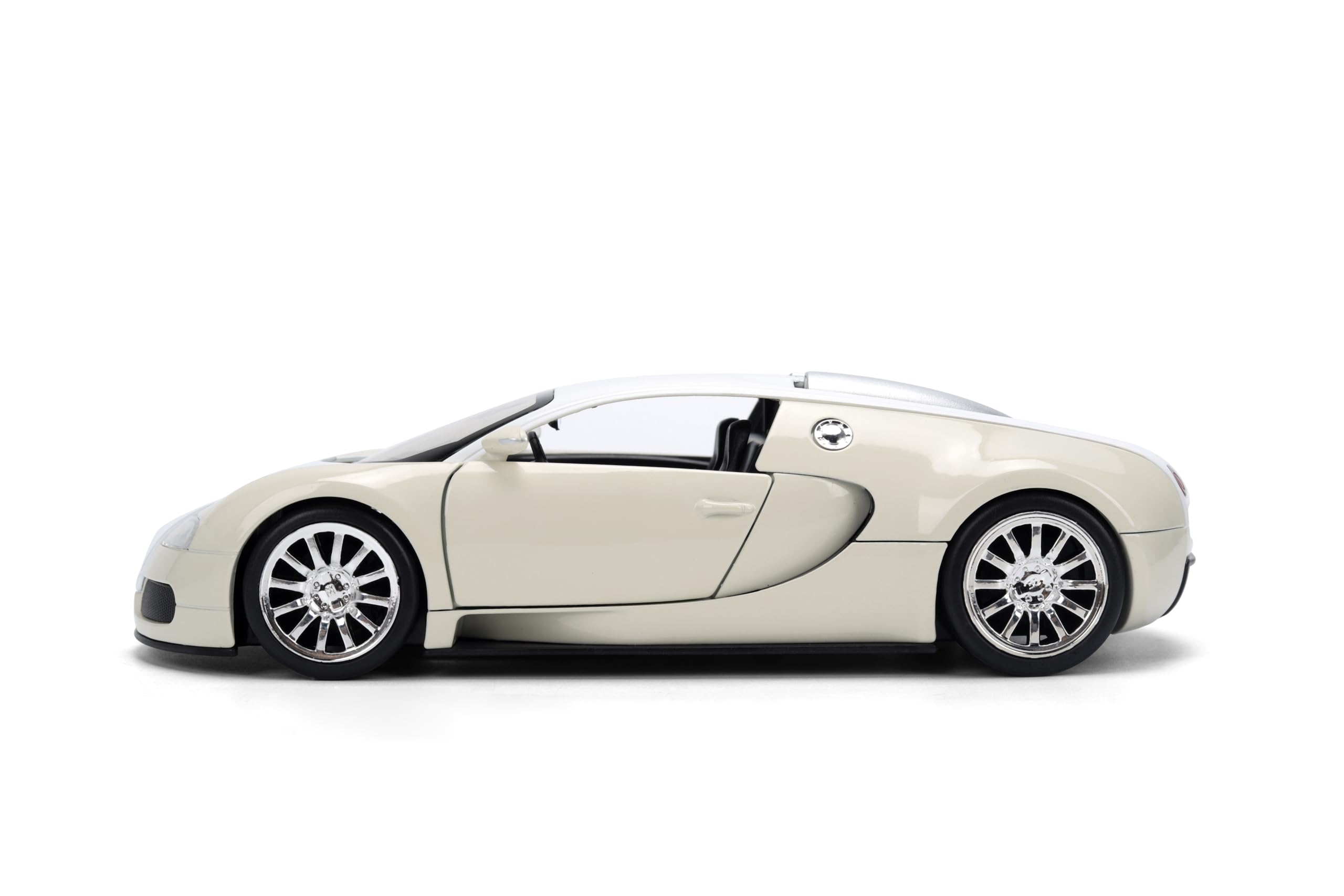 Jada Fast & Furious 2011 Bugatti Veyron - Druckguss-Modellspielzeug im Maßstab 1:24 - Türen zum Öffnen und Haube - für Sammler und Enthusiasten ab 8 Jahren - Weiß