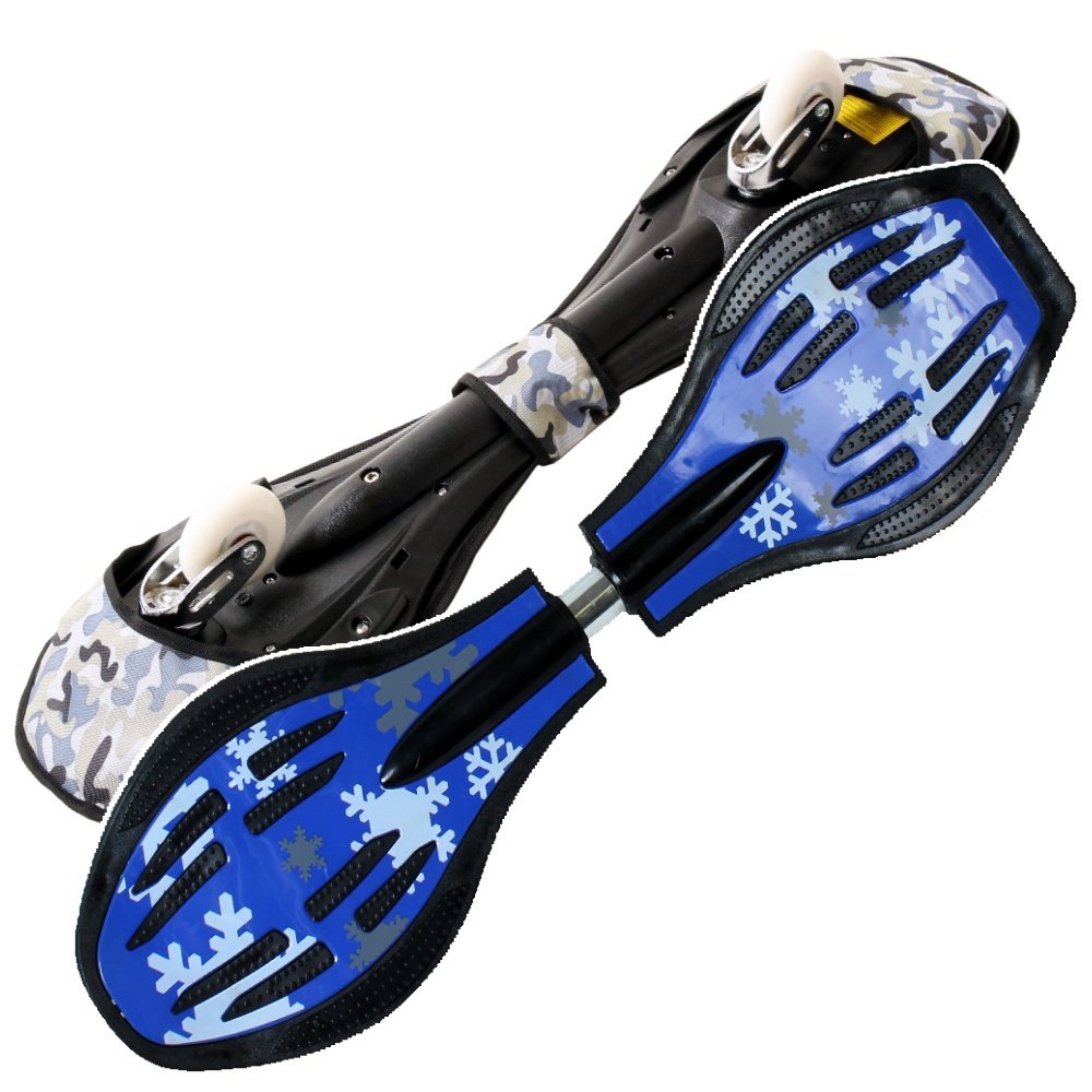 FunTomia - Waveboard con cuscinetti a sfera, custodia e CD (diversi colori disponibili), blu/fiocco di neve.