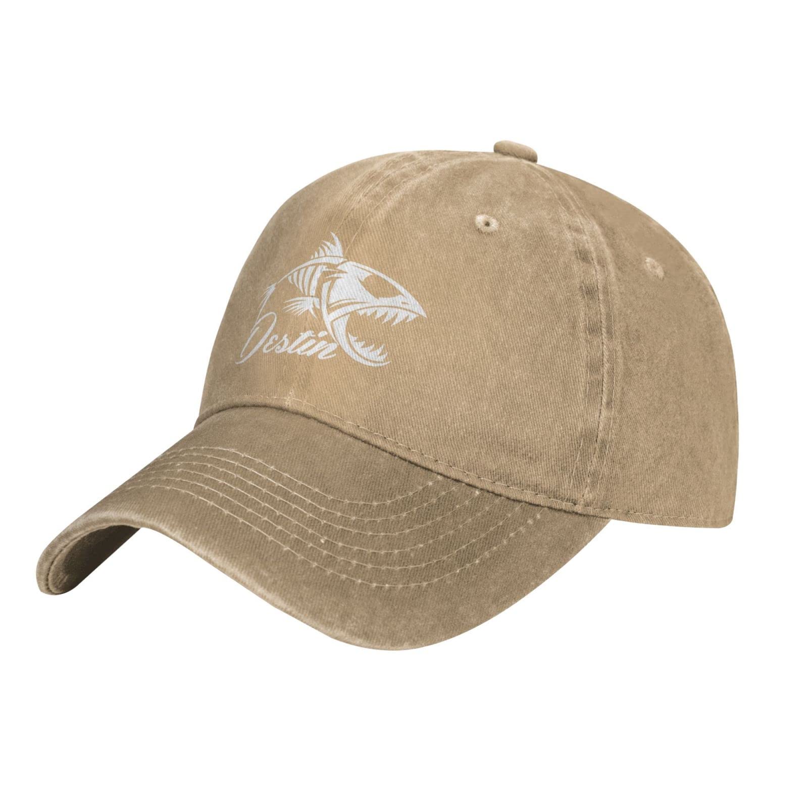 LOUJIN Unisex Baseball Cap Adjustable Fear No Fish Outdoor Casual Cap Breathable Sun Hat for Men Women Natural