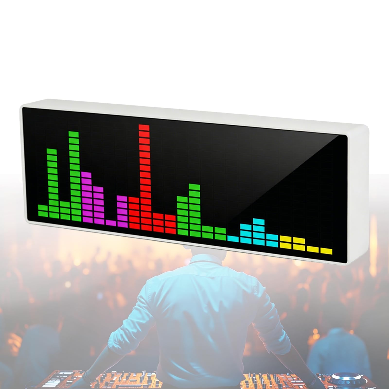 VILA SMO Led Audio Visualizer, Rgb Music Spectrum Analyzer Display, 20 Display Modes, 7 Color Effects, With Voice Control Dynamic Desktop Decor, For Home Audio System