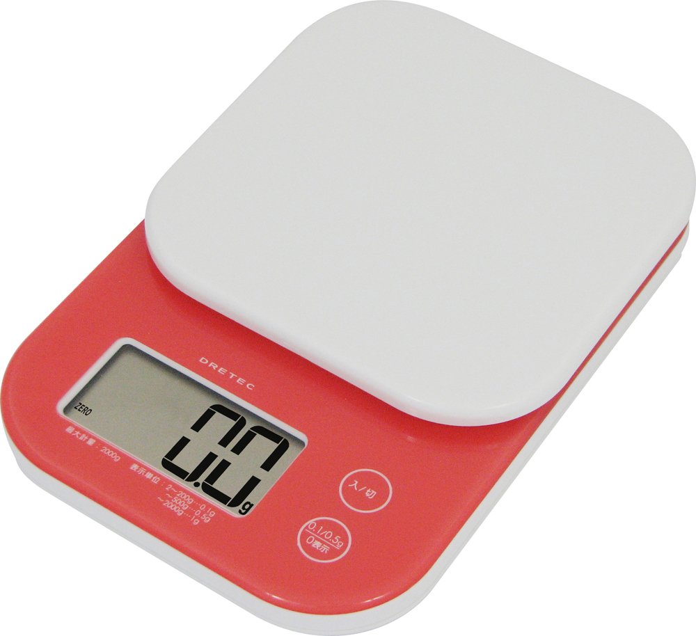 [Lavable pesaje Unidad de giro horizontal / Visualizaci?n] balanza digital 0.1g DRETEC "Jerry" 2kg Red KS-243 (jap?n importaci?n)