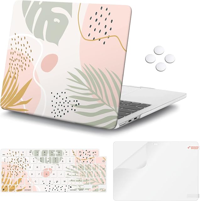 iCasso Compatible with MacBook Air 13.6 Inch Case 2022 Release A2681 M2, Plastic Hard Shell Case with Keyboard Cover & Touch ID Retina Display, Morandi