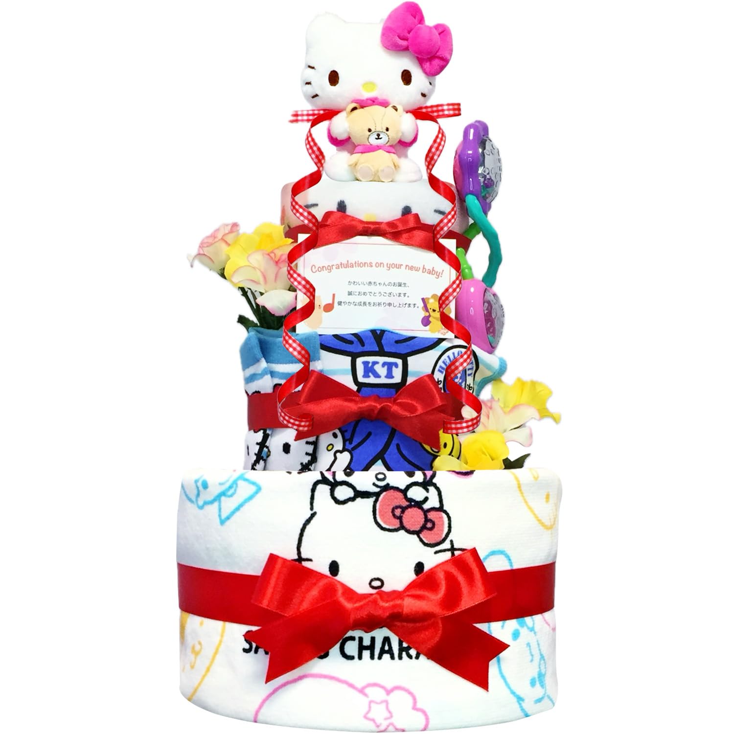 Amazon.co.jp: KanonBabys おむつケーキ 女の子 キティちゃん 出産祝い 
