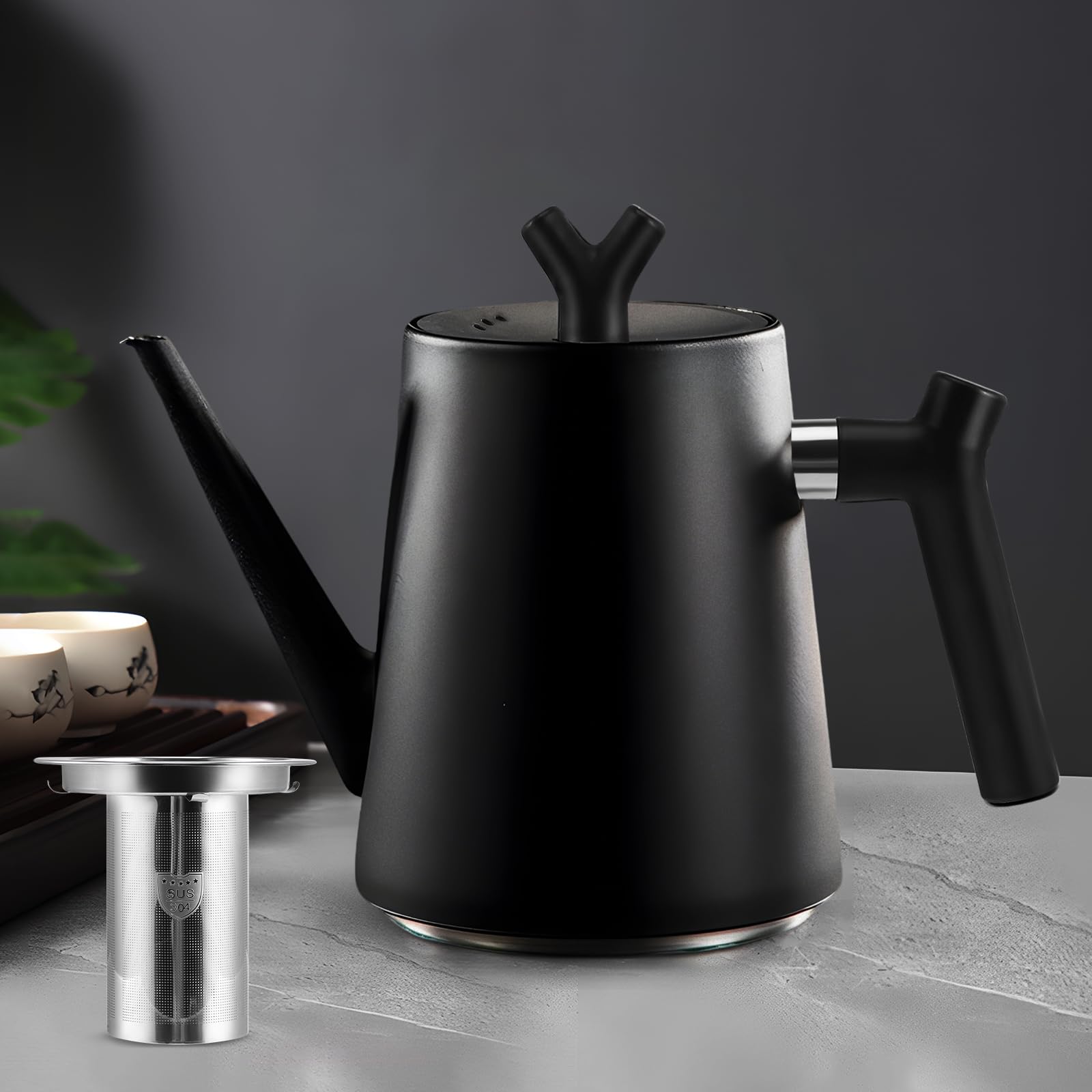 Vaja Trends Theepot | roestvrij staal | goud roestvrij staal | dubbelwandig | 1,2 l | druppelt niet | houdt de thee lang warm | inclusief filter | mooi en functioneel design | roestvrij staal