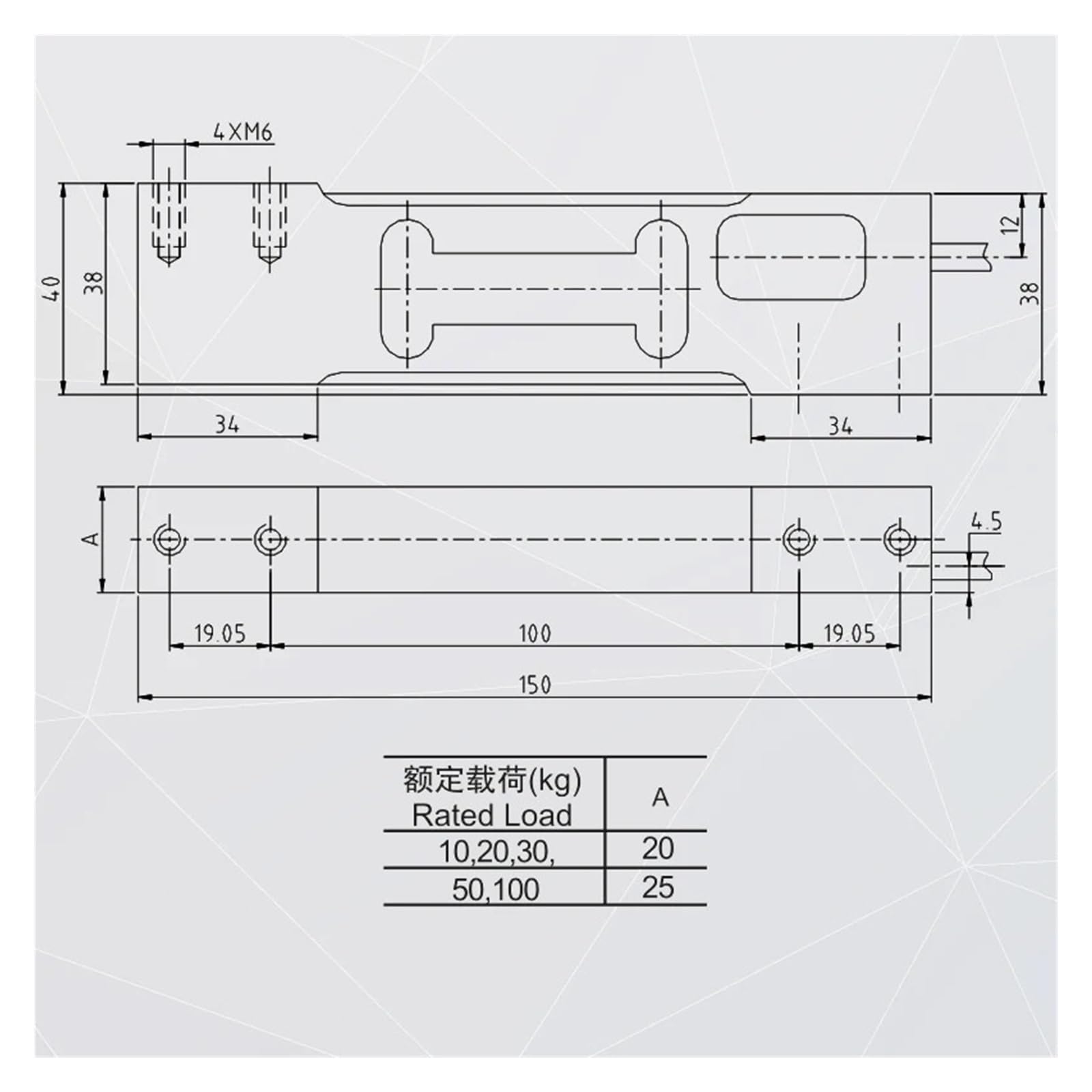 Sensor de pesaje Células de Carga Balanza electrónica Sensor 15 kg 30 kg 50 kg 100 kg 200 kg 300 kg(10KG)
