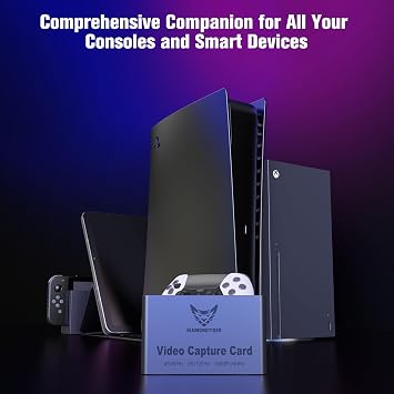 4K 60Hz Capture Card, 1080P 240Hz Gaming Video Capture Card with HDR VRR Passthrough, USB 3.2 Type-C Lag-Free Recorder for PS5, Xbox Series X/S, Nintendo Switch, PC, OBS, Twitch