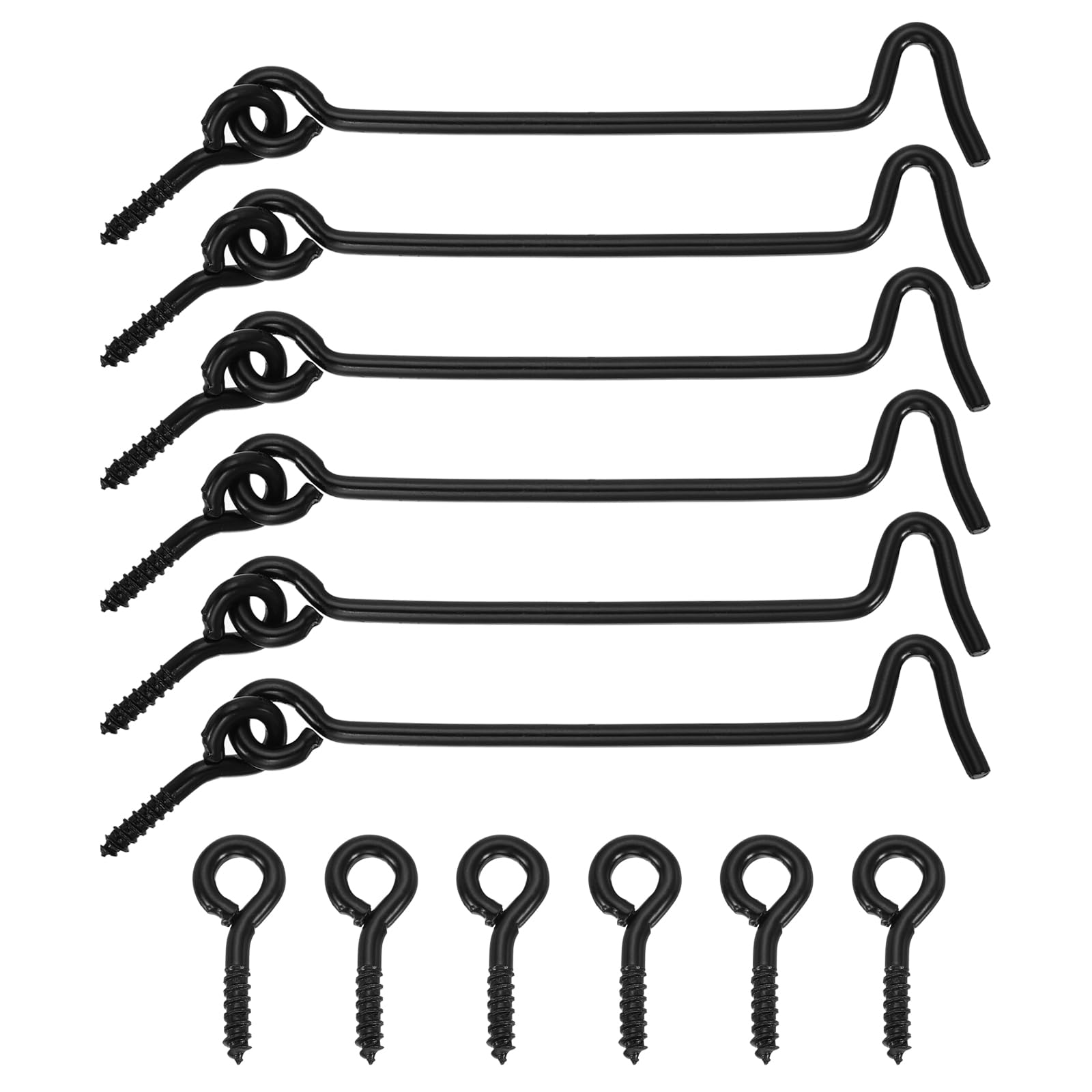 sourcing map Swivel Cabin Hook & Eye Latch, 3.9" Door & Window Locks 6Pcs