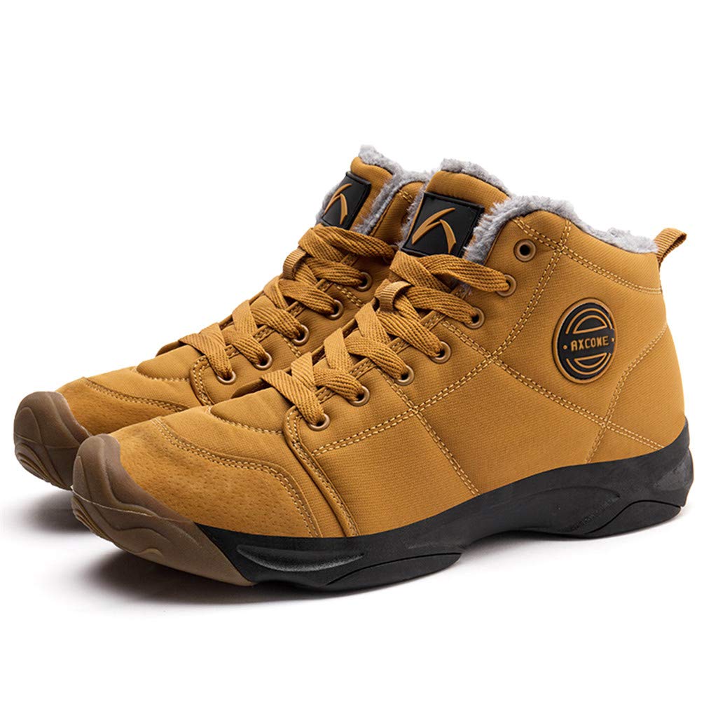 Axcone Stivali Uomo Donna Invernali Impermeabili Trekking Outdoor Caldo Cotone Scarpe Piatto Caviglia Stivaletti Neve - Rosso Marrone Blu Nero Grigio 36-48EU