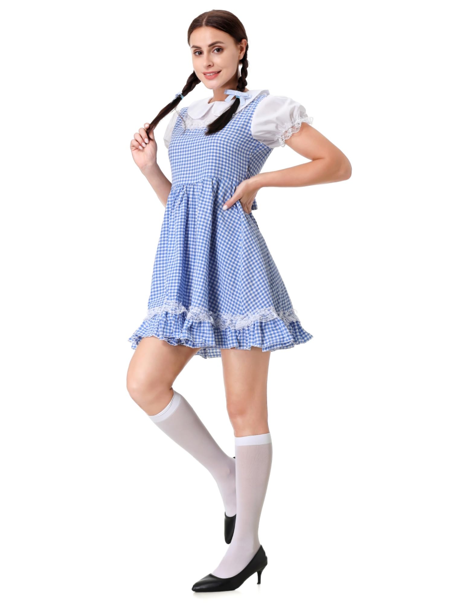 maxToonrain Dorothy Costume Xxl,Halloween Costumes Womens Funny Kansas Girl Character Fairytale Blue Gingham World Book Days Fancy Dress for Ladies/Women(Blue,L) - BigaMart maxToonrain Dorothy Costume Xxl,Halloween Costumes Womens Funny Kansas Girl Character Fairytale Blue Gingham World Book Days Fancy Dress for Ladies/Women(Blue,L) - BigaMart