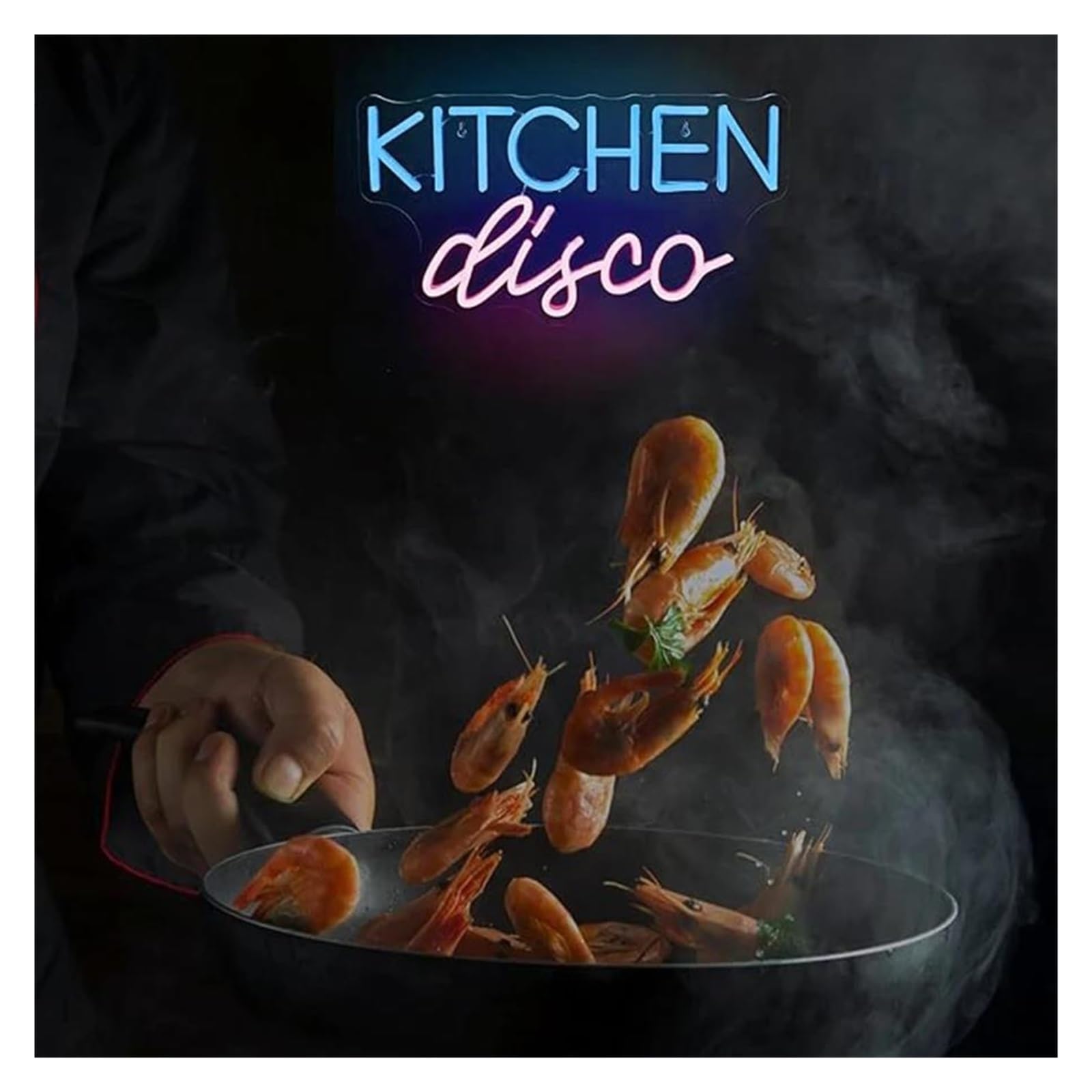 néon signe Enseigne Lumineuse Kitchen Disco À Intensité Variable, Alimentée Par USB, Pour Bar, Cuisine, Café, Restaurant, Fête, Décoration Murale, 41cmx22.5cm