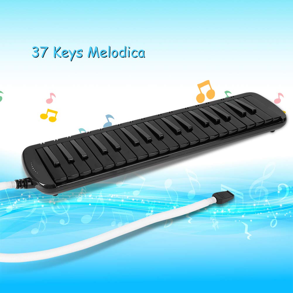 Melodica 37 Teclas, Instrumento Musical de Viento con Bolsa de Transporte Adecuada para la Pr¨¢ctica de Principiantes(Negro)