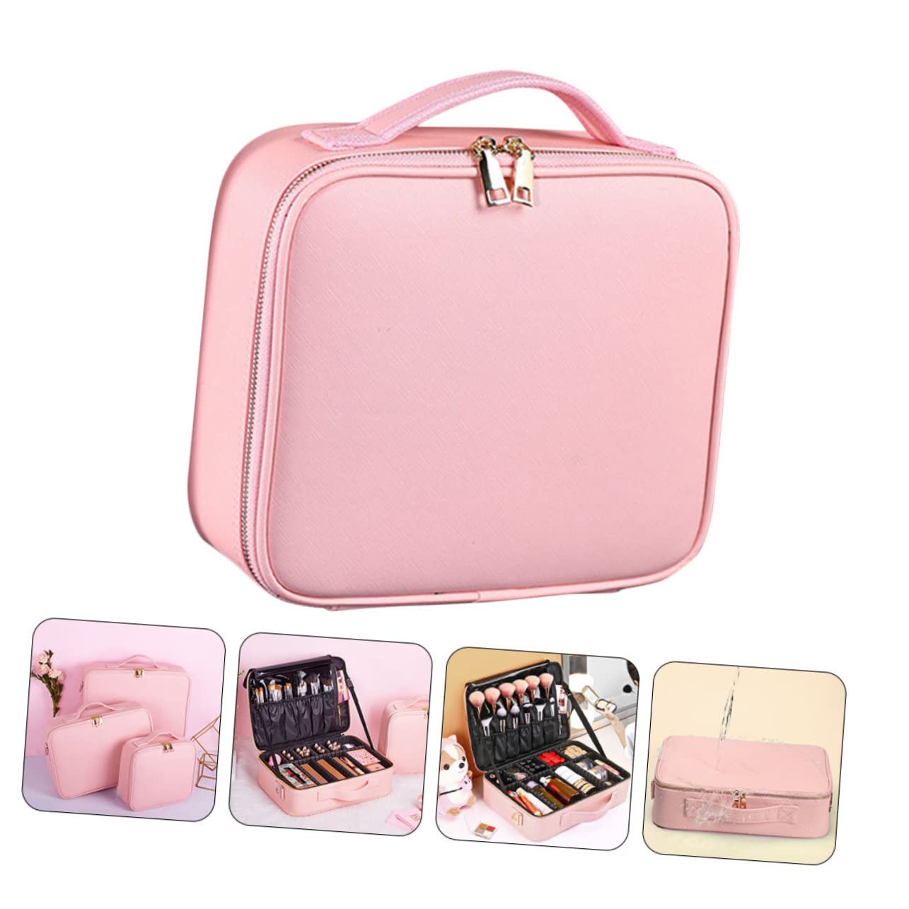 Kosmetiktasche Groß Reisetasche mit Organizer Aufbewahrungsbeutel für Make-up und Kosmetikartikel und Stoßfest für Reisen und Urlaub