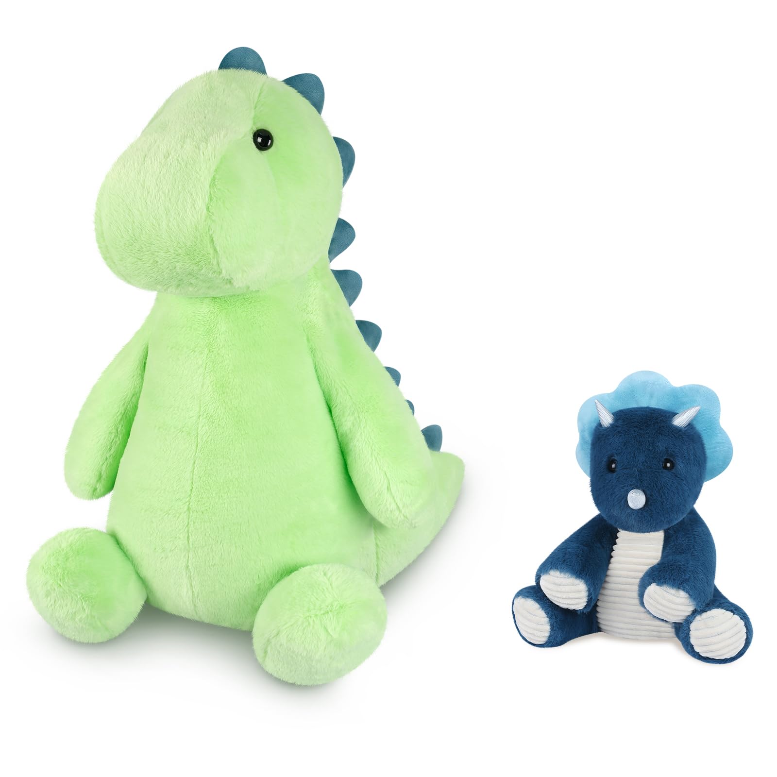 Microwavable Coolable Triceratops Dinosaur Stuffed Animals Heated Stuffed Animal Heating Pads for Soothing Relaxation Navy Blue Dino Plush