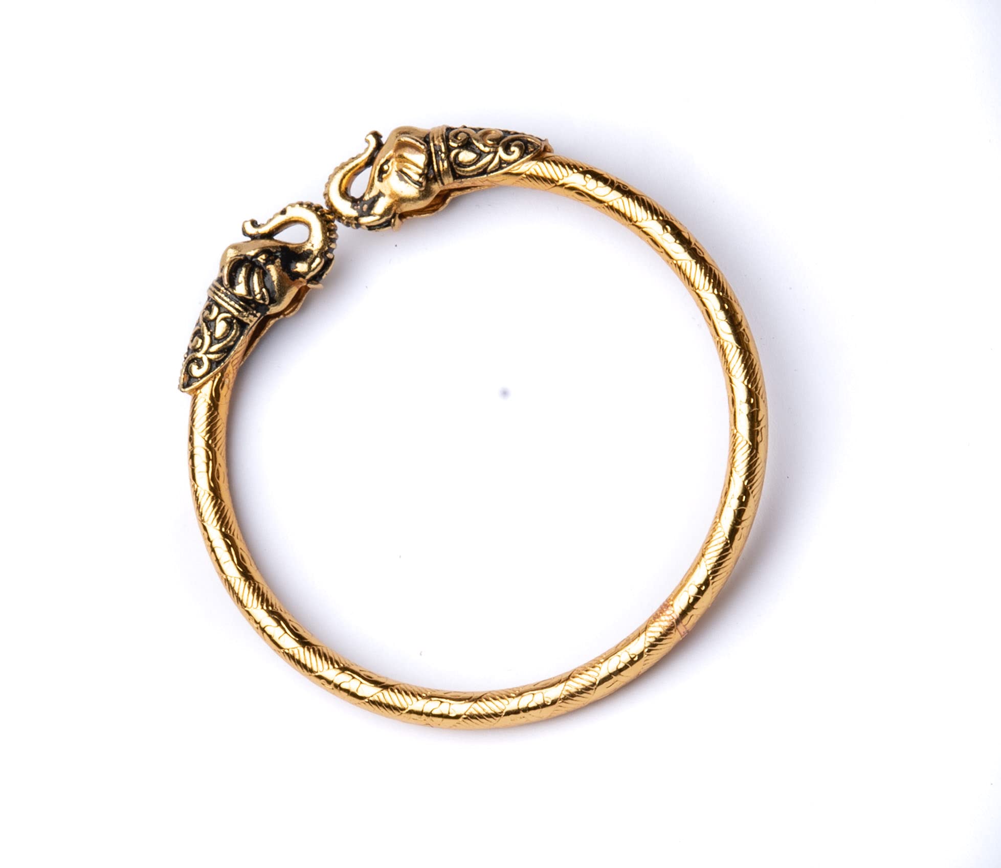 Wonder Care Elephant Kada for men, Bahubali Cuff Bracelet for men, boys | Brass Kada | Free size Bracelet for Men