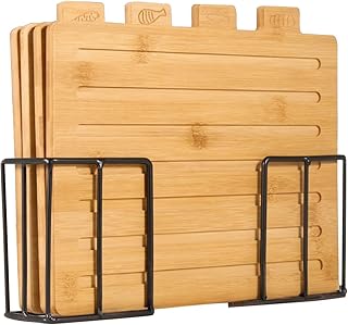 キッチンまな板 | 4ピース木製ミールプレップセット | 食材カット用木製まな板 - 家族・友人・女性・家庭・レストラン・カフェ・アパート・キャンプ・パントリー・キッチン向け