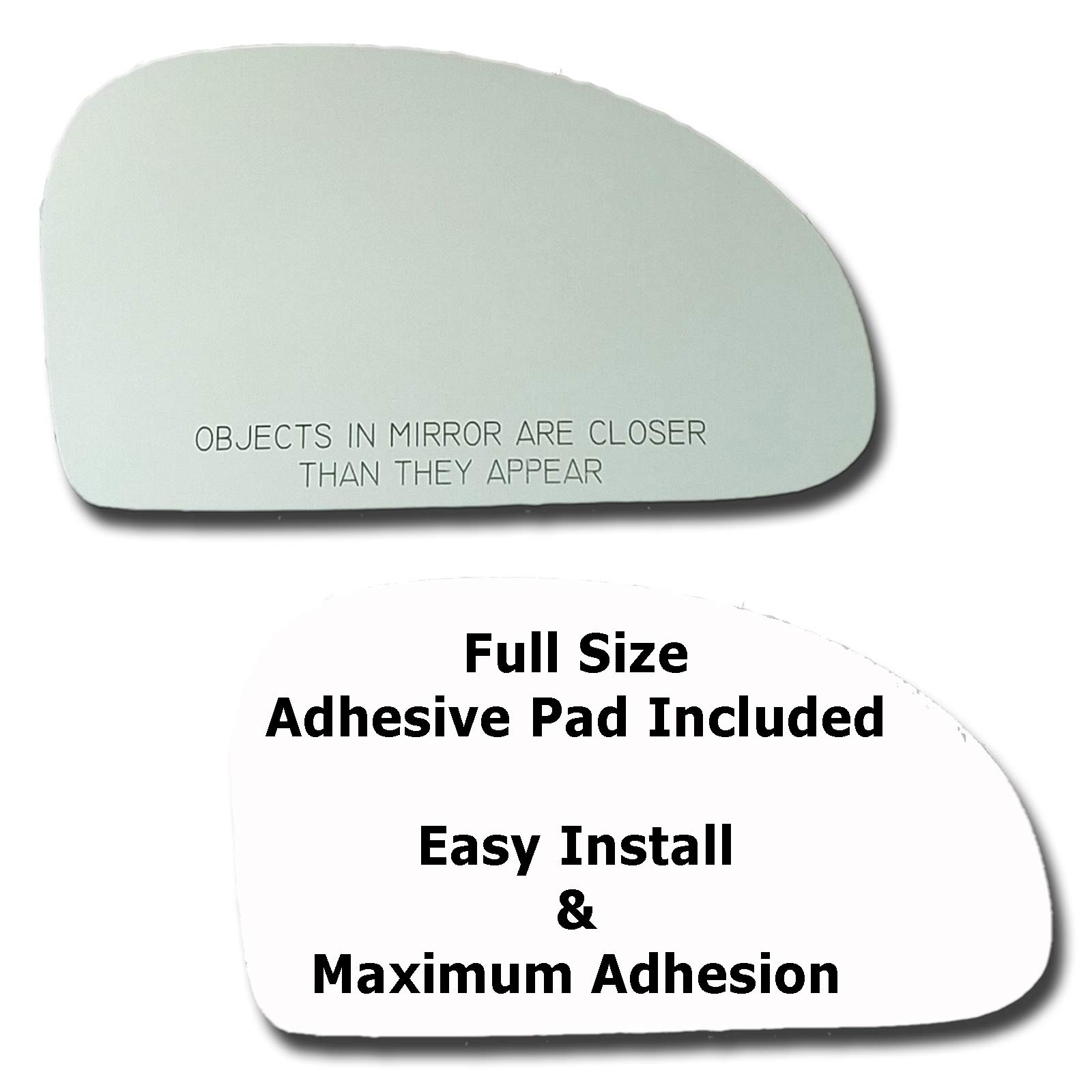 Mirror Glass + Full Size Adhesive Pad for 2004-2009 Kia Spectra Passenger Side Replacement (2004 2005 2006 2007 2008 2009 04 05 06 07 08 09)
