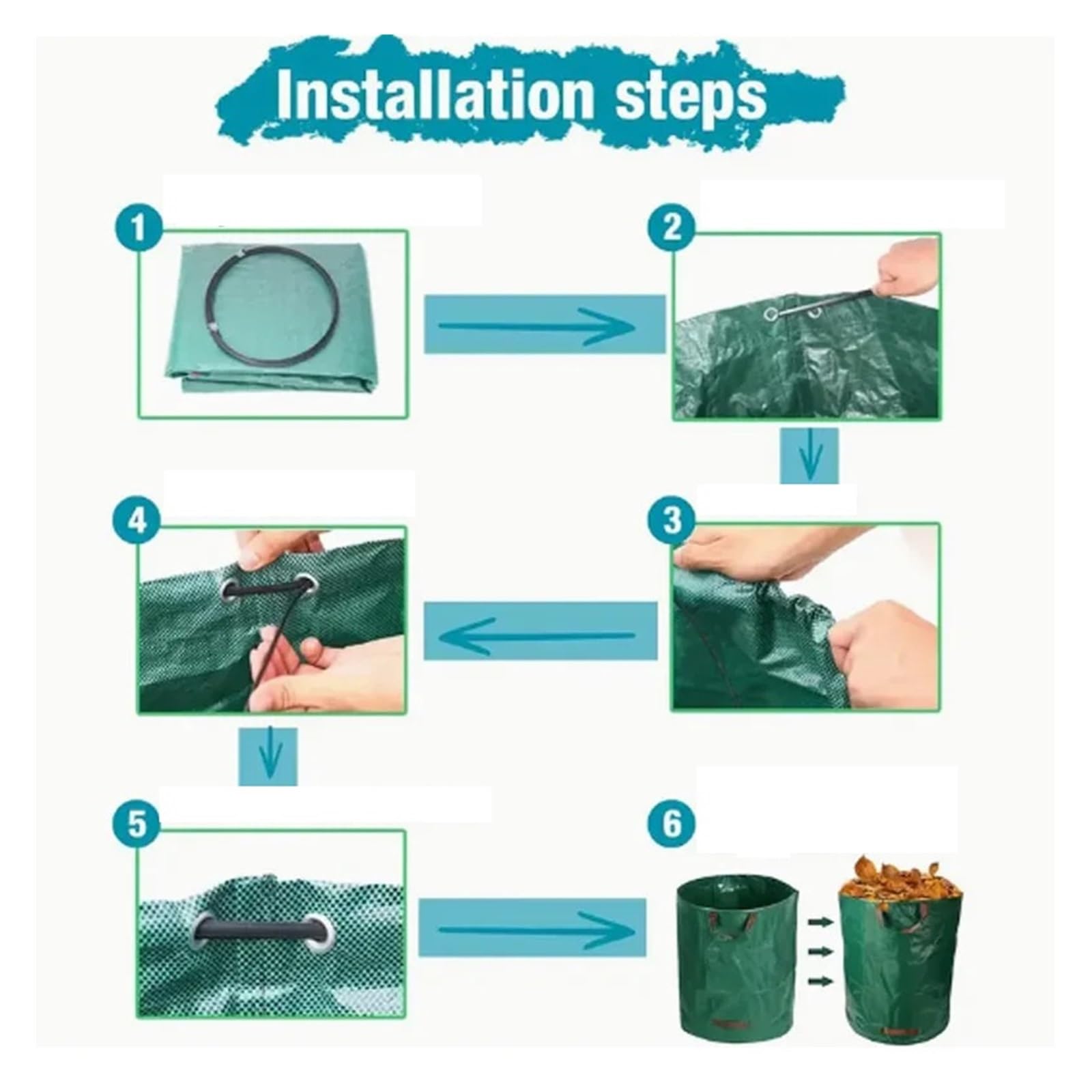 Borsa Da Giardino 120-500 Litri Con Coperchio Collezione Di Foglie Pieghevoli Può Conservare Cadute Riutilizzabili For Giardinaggio All'aperto(120L2pc)