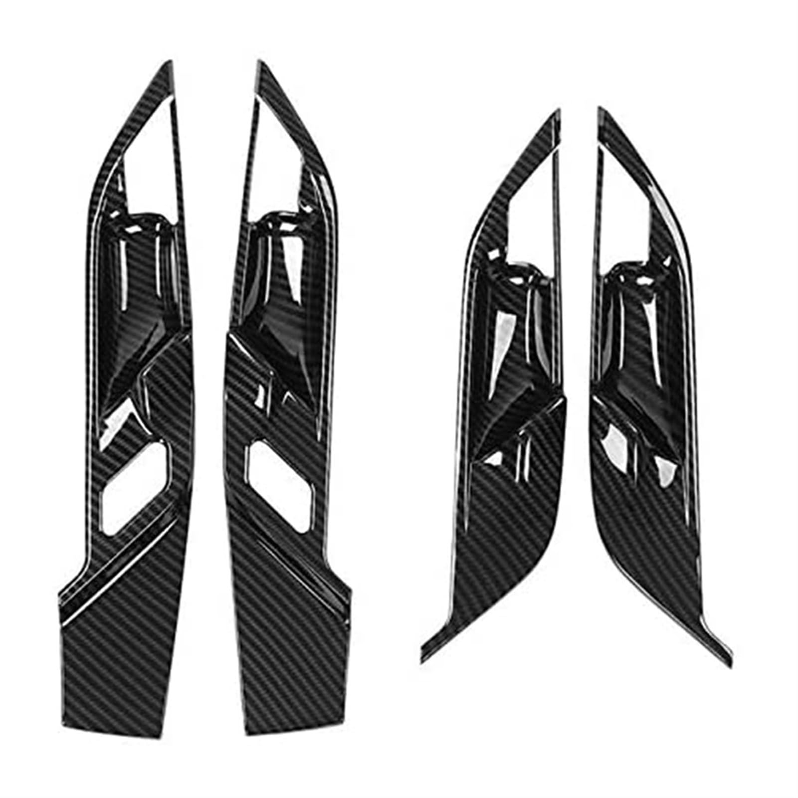 Zynther One Color Inside Door Latch Handle For Bmw X1 F48 2016-2019 4Pcs Carbon Fiber Interior Mouldings Inner Door Handle Bowl Panel Cover Trim