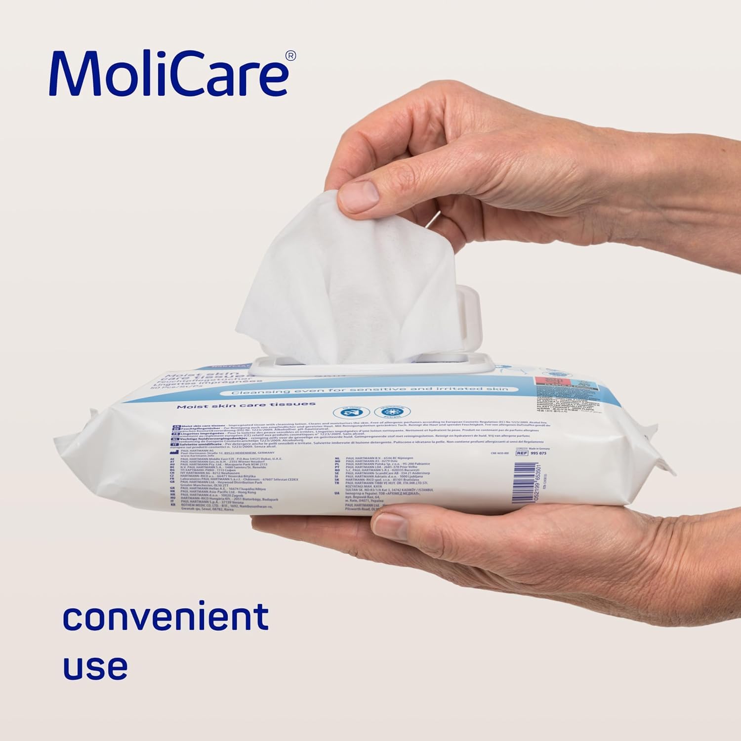 MoliCare Skin - Lingettes Imprégnées Pour Toute Occasion - Enrichies à la Camomille - pH Neutre à la Peau - Carton de 12 Sachets de 50 unités