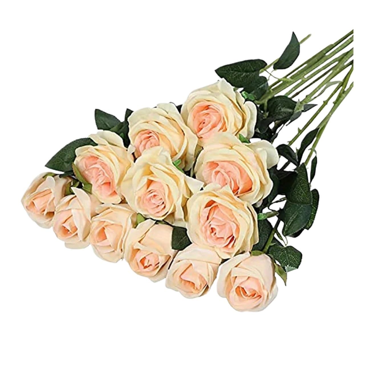 MWAHJU 12pcs Realistic Artificial Rose Bouquet For Weddings, Birthdays, And More For Floral Arrangements And Home Decormeasurement For Home