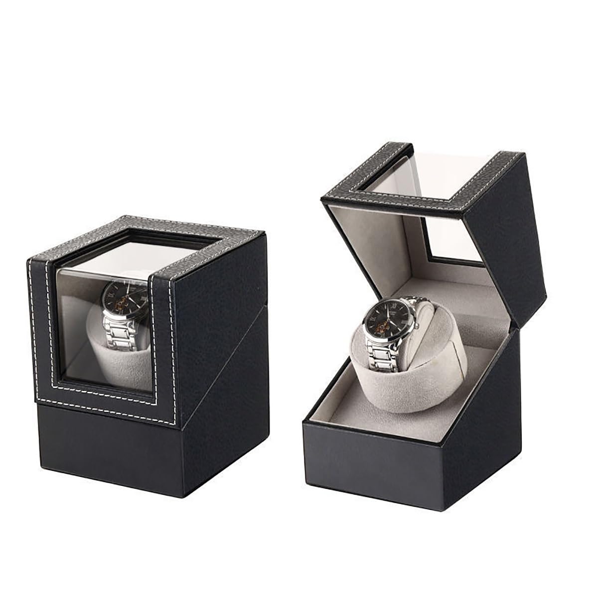 Enrollador de Relojes Individual para Relojes automáticos Caja de Almacenamiento de Relojes con Motor súper silencioso Enrollador de Relojes Apto para Relojes de Pulsera ，A
