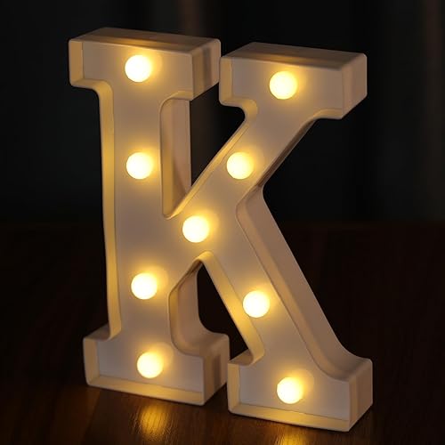 Miniatura 106 de Letras iluminadas, letras con luces LED de 26 alfabetos, letras iluminadas decorativas, letras de marquesina LED que funcionan con pilas para Luz