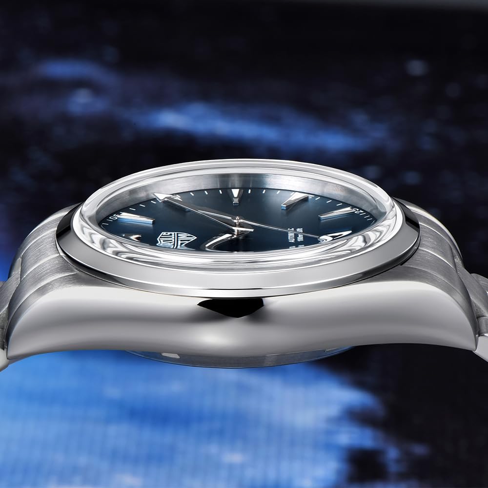Orologio da uomo automatico NH35A in acciaio inossidabile meccanico 100 m impermeabile orologio da polso per uomo, quadrante in zaffiro, data automatica